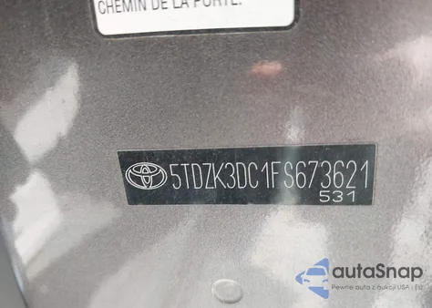 2015 Toyota Sienna L 7 Passenger from USA, damaged, VIN 5TDZK3DC1FS673621